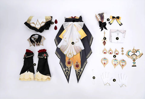Genshin Impact Sandrone The Knave Cosplay Costume Dress Full Set for Women - Coscosmos