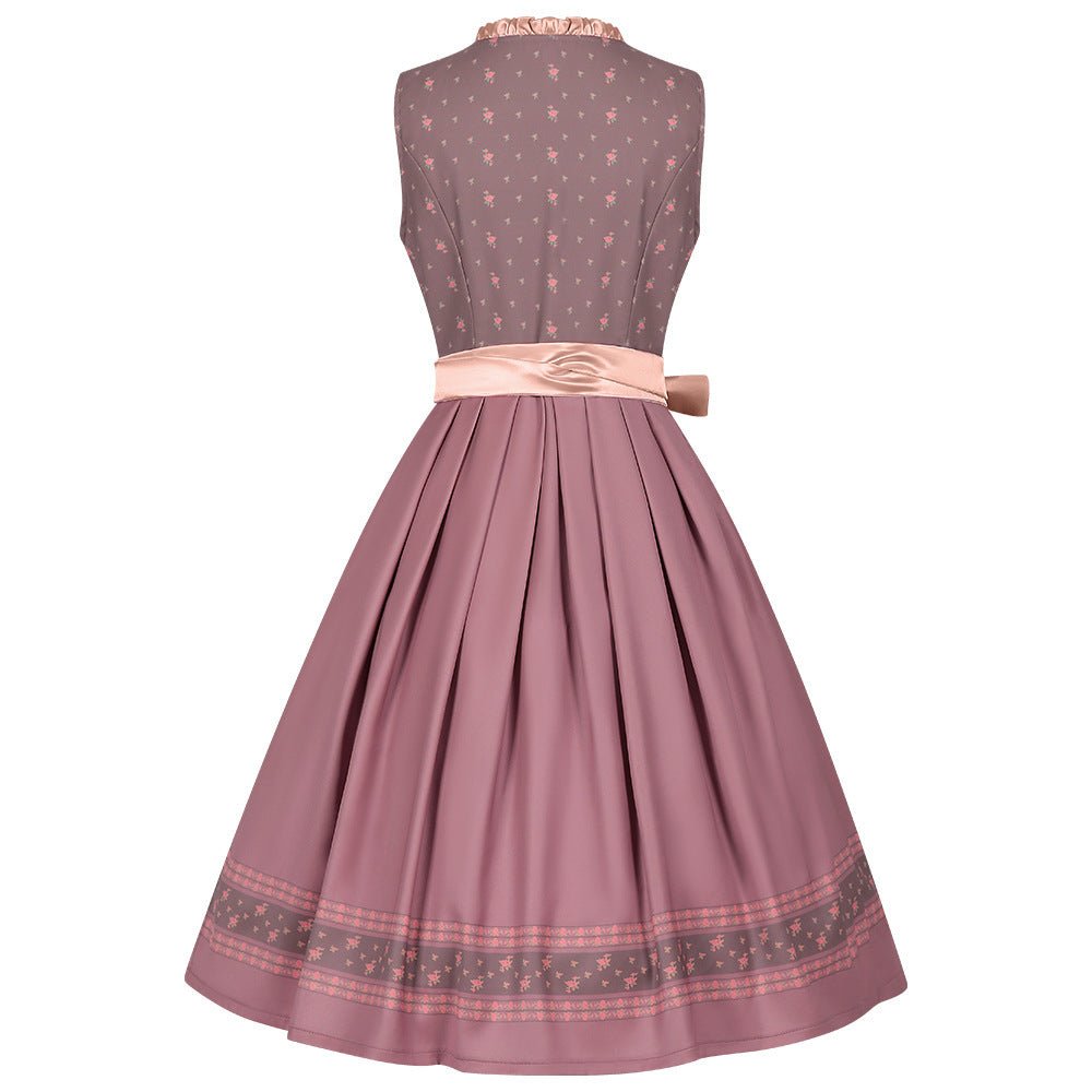 Germany Oktoberfest Green Lace - up Beer Dress Cosplay Costume - Coscosmos