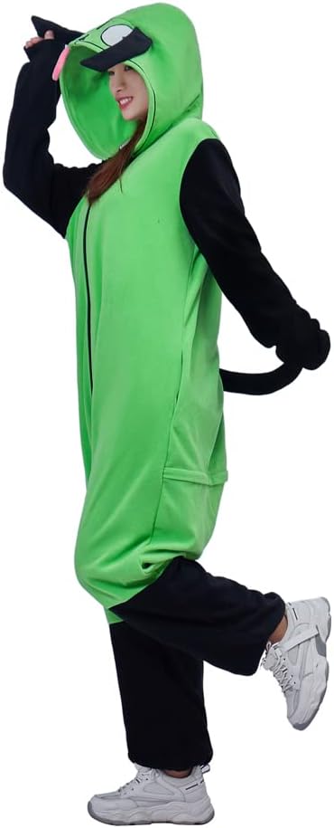 Gir Invader Zim Cosplay Onesie Adult Alien Pajamas Sleepwear Jumpsuit – Perfect for Fans of the Iconic Animated Series - Coscosmos