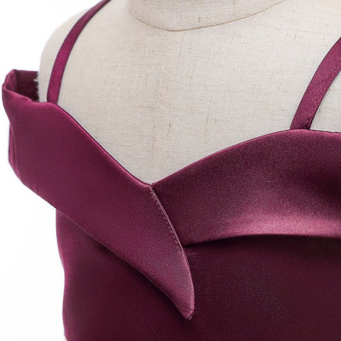 Girls Summer Sleeveless Off Shoulder Stripe Dress Princess Birthday Party Costume - Pink Stripe - Coscosmos