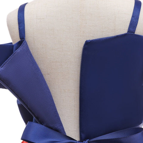 Girls Summer Sleeveless Off Shoulder Stripe Dress Princess Birthday Party Costume - Pink Stripe - Coscosmos