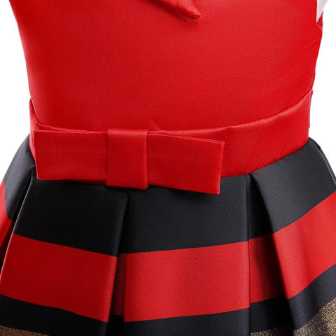 Girls Summer Sleeveless Off Shoulder Stripe Dress Princess Birthday Party Costume - Pink Stripe - Coscosmos