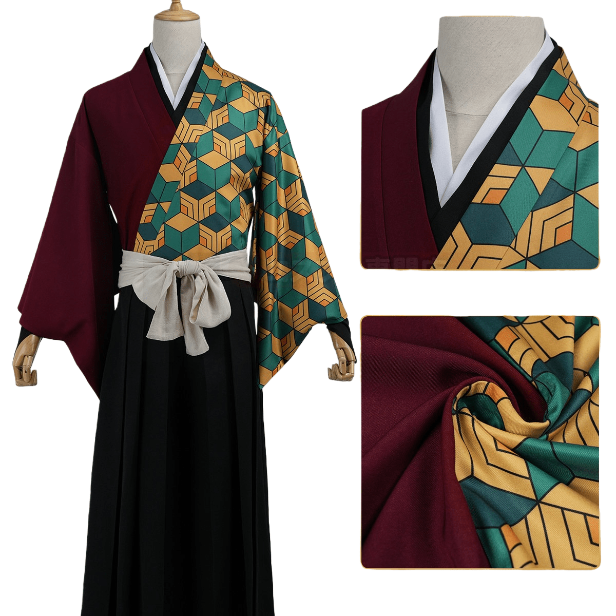 Giyu Tomioka Demon Slayer Cosplay Costume - Old Sword Style Kimono Uniform Full Set - Coscosmos