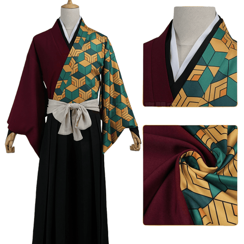 Giyu Tomioka Demon Slayer Cosplay Costume - Old Sword Style Kimono Uniform Full Set - Coscosmos