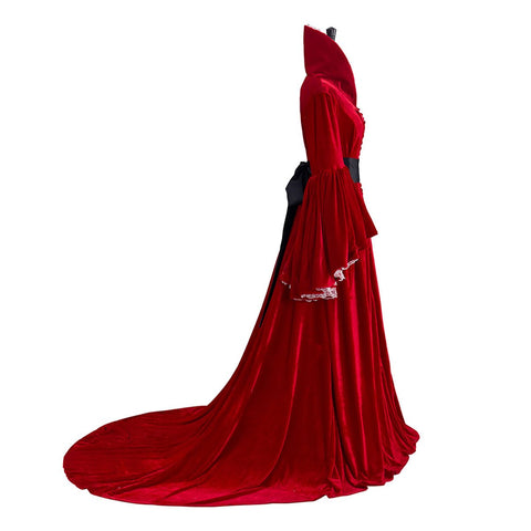 Gone with the Wind Red Dress Cosplay Costume – Scarlett O’Hara Outfit for Halloween & Cosplay - Coscosmos