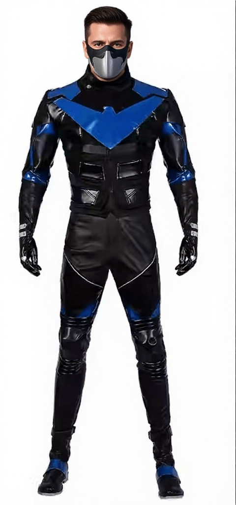 Gotham Knights Nightwing Robin Cosplay Costume Halloween Superhero combats Jumpsuit - Coscosmos