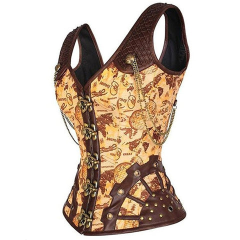 Gothic Corset Steampunk Bustier Top for Women - Perfect for Photography and Cosplay - Coscosmos