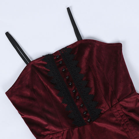 Gothic Dark Fantasy Vampire Duchess Cosplay Costume for Halloween Party Role Play - Coscosmos