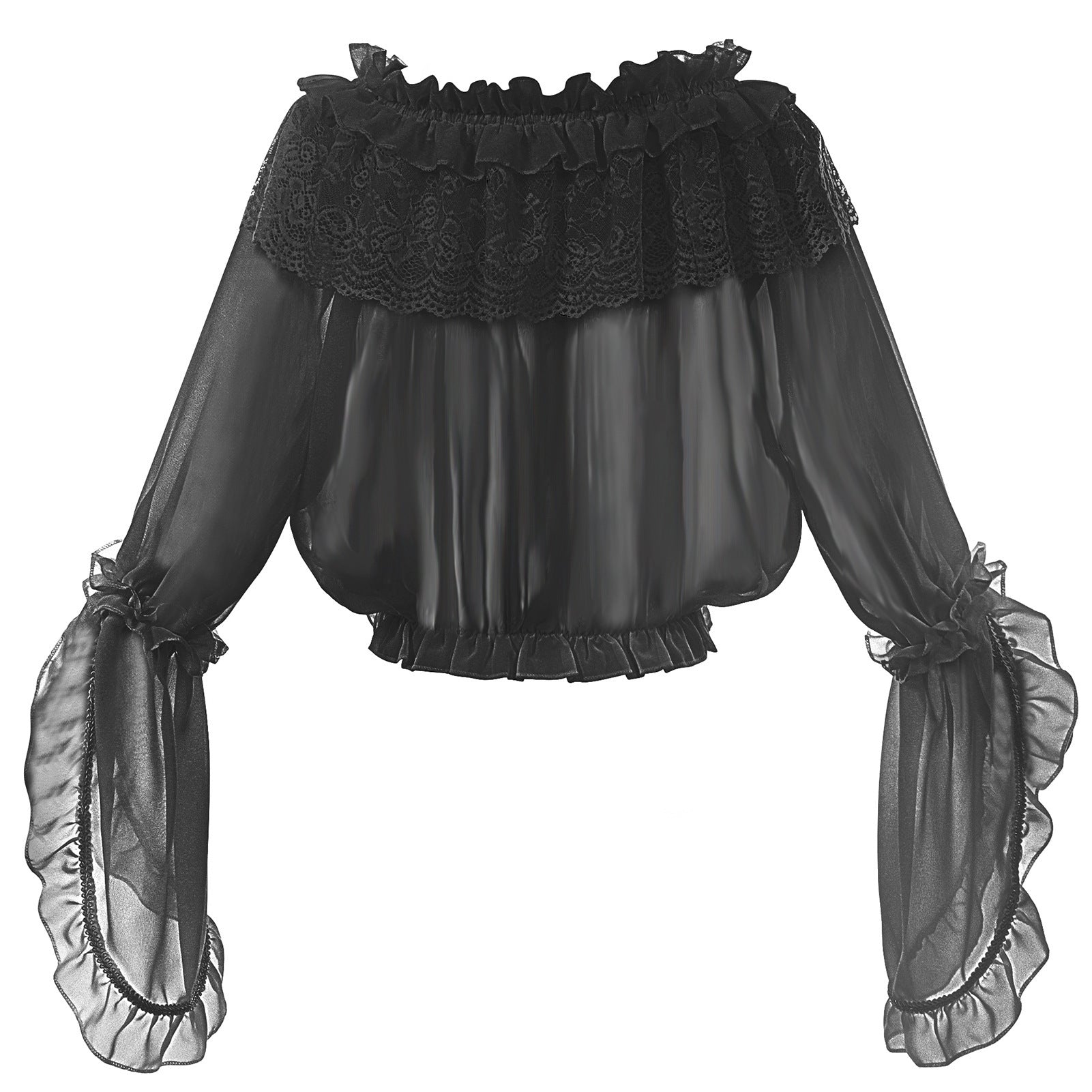Gothic Lolita Dark Slimming Halloween Long Sleeve Bustier Innerwear for Cosplay - Coscosmos