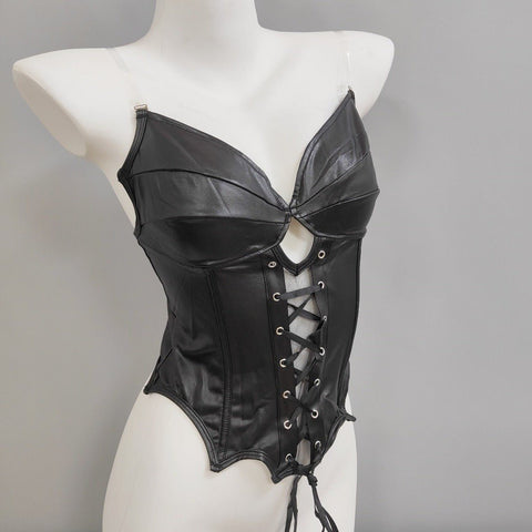 Gothic Punk 3 Styles Printed PU Boned Corsage Cami Top - Coscosmos