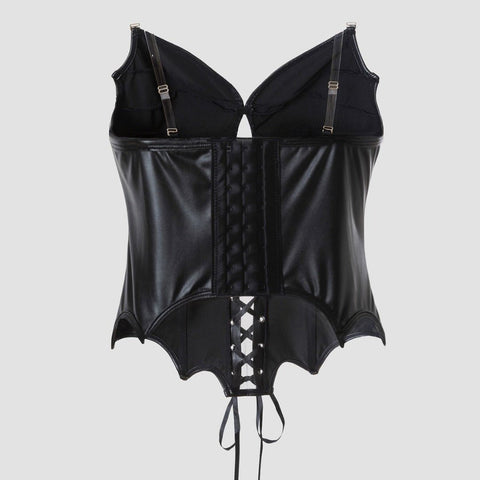 Gothic Punk 3 Styles Printed PU Boned Corsage Cami Top - Coscosmos