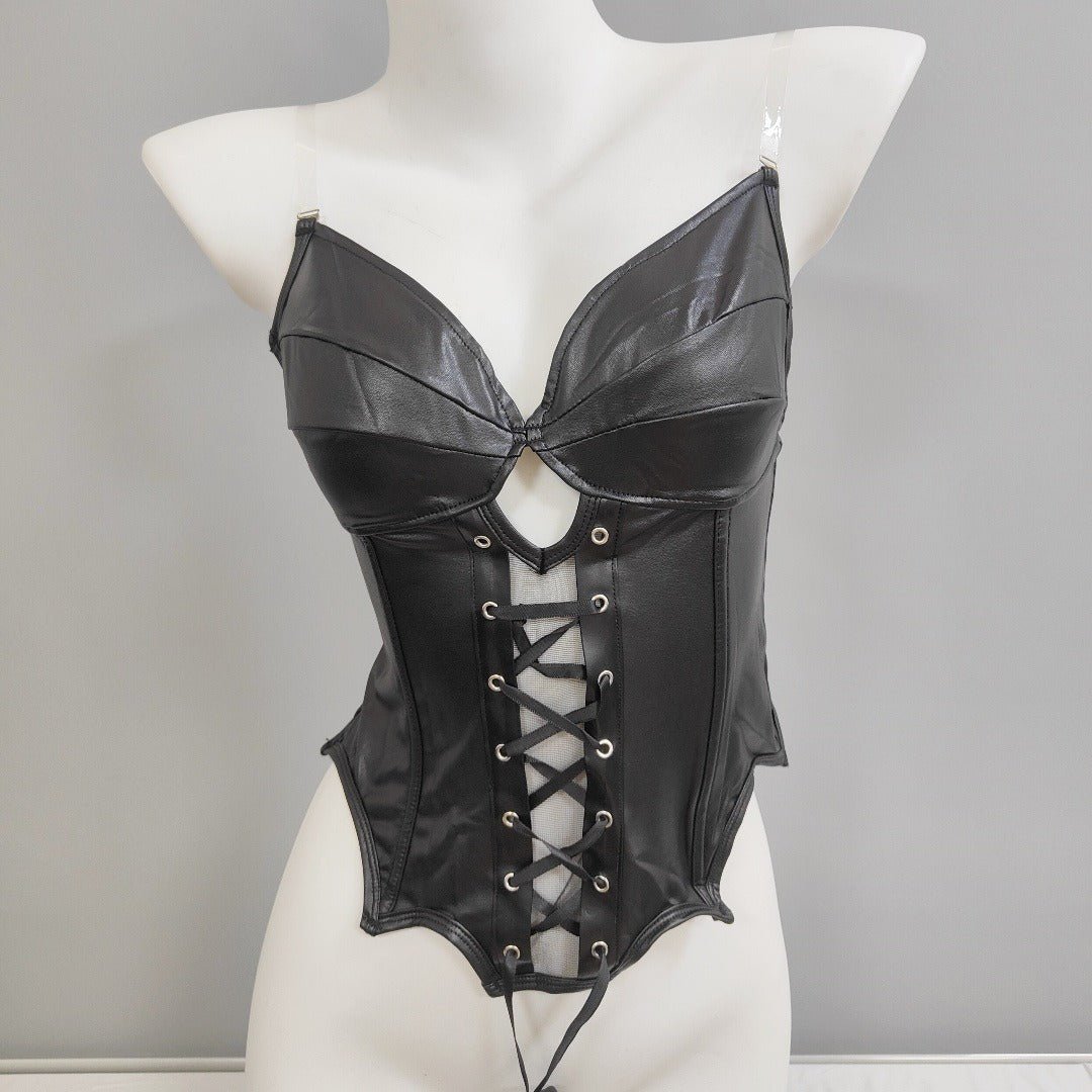 Gothic Punk 3 Styles Printed PU Boned Corsage Cami Top - Coscosmos