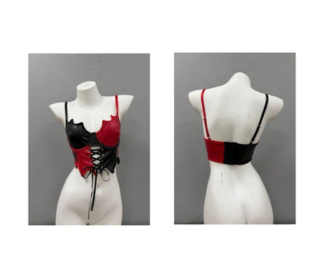 Gothic Punk 3 Styles Printed PU Boned Corsage Cami Top - Coscosmos