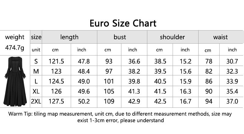 Gothic Retro Square - Neck Flared Sleeve Lace Maxi Dress - Coscosmos