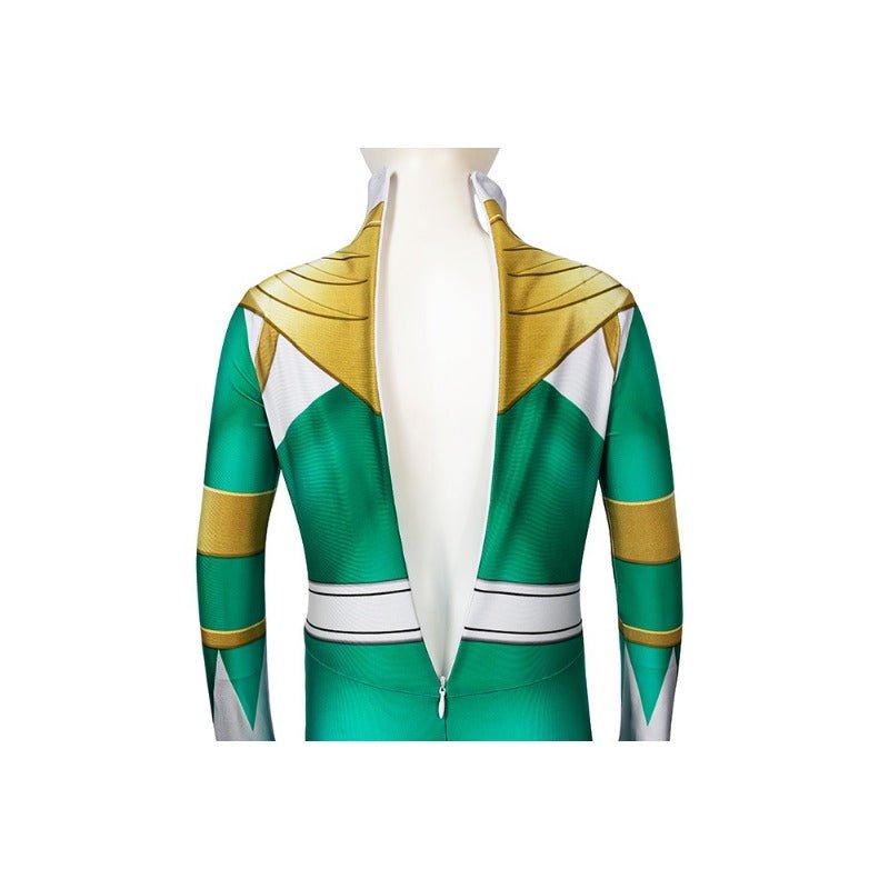 Green Ranger Cosplay Suit Power Rangers HQ Printed Spandex Costume for Kids - Coscosmos