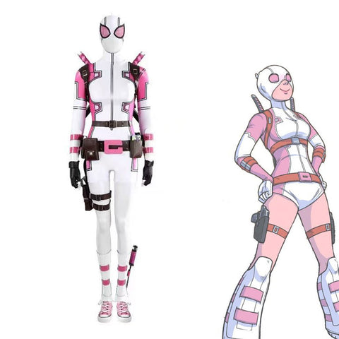Gwenpool Cosplay Costume Comic Gwen Poole Halloween Suit for Women - Coscosmos