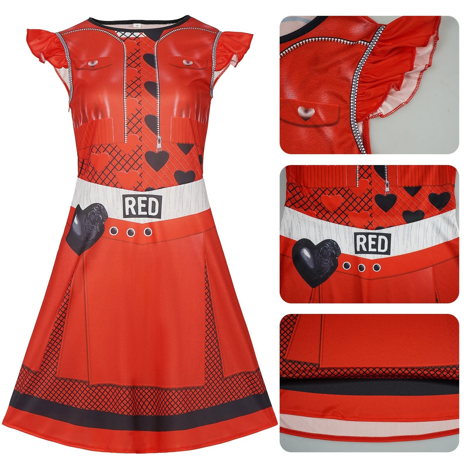 Halloween Descendants 4 Red Princess Dress Cosplay Costume - Coscosmos