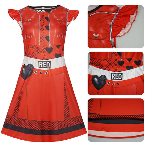 Halloween Descendants 4 Red Princess Dress Cosplay Costume - Coscosmos