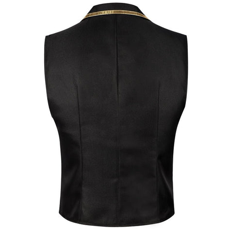 Halloween European and American Medieval Single - Breasted Vest Retro Men's Formal Dress Gold - Edged Vest - Coscosmos