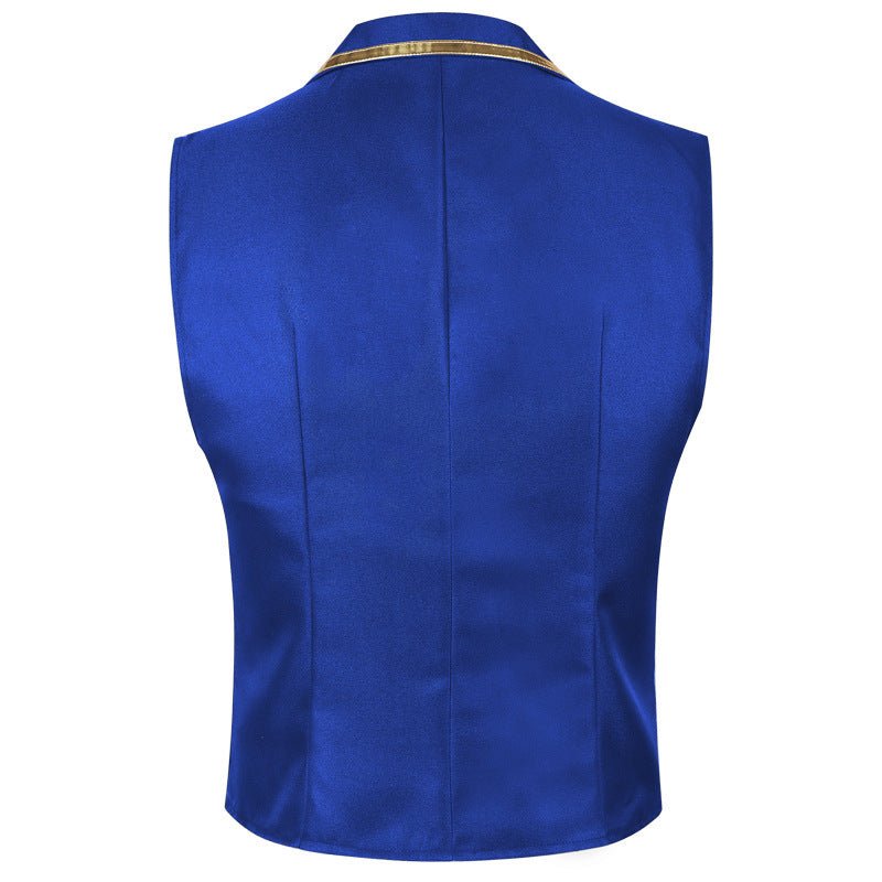 Halloween European and American Medieval Single - Breasted Vest Retro Men's Formal Dress Gold - Edged Vest - Coscosmos