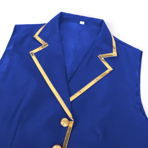 Halloween European and American Medieval Single - Breasted Vest Retro Men's Formal Dress Gold - Edged Vest - Coscosmos