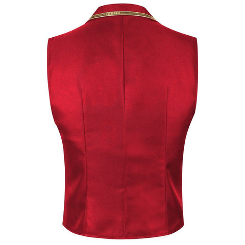 Halloween European and American Medieval Single - Breasted Vest Retro Men's Formal Dress Gold - Edged Vest - Coscosmos