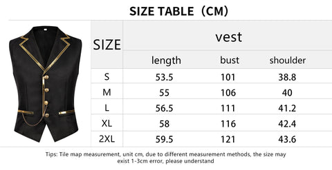 Halloween European and American Medieval Single - Breasted Vest Retro Men's Formal Dress Gold - Edged Vest - Coscosmos