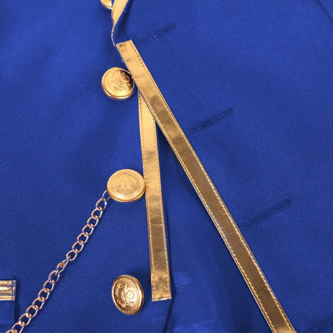 Halloween European and American Medieval Single - Breasted Vest Retro Men's Formal Dress Gold - Edged Vest - Coscosmos