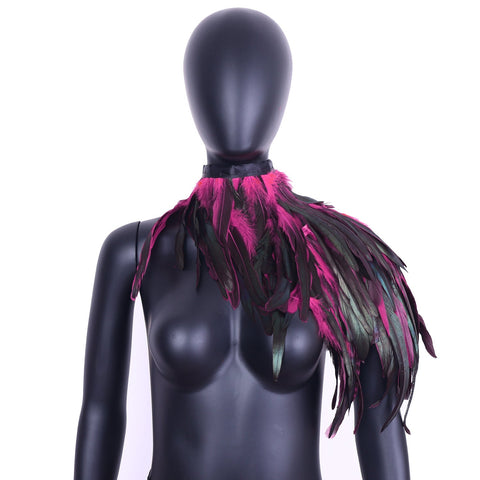 Halloween Feather Cape Cloak Costume Accessory for Cosplay and Parties - Coscosmos