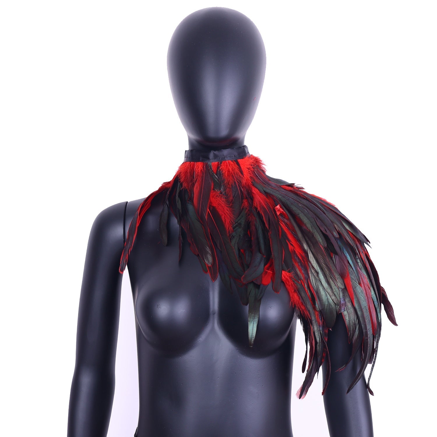 Halloween Feather Cape Cloak Costume Accessory for Cosplay and Parties - Coscosmos
