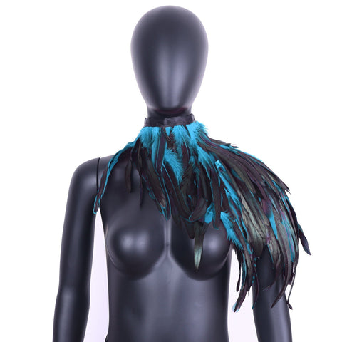 Halloween Feather Cape Cloak Costume Accessory for Cosplay and Parties - Coscosmos