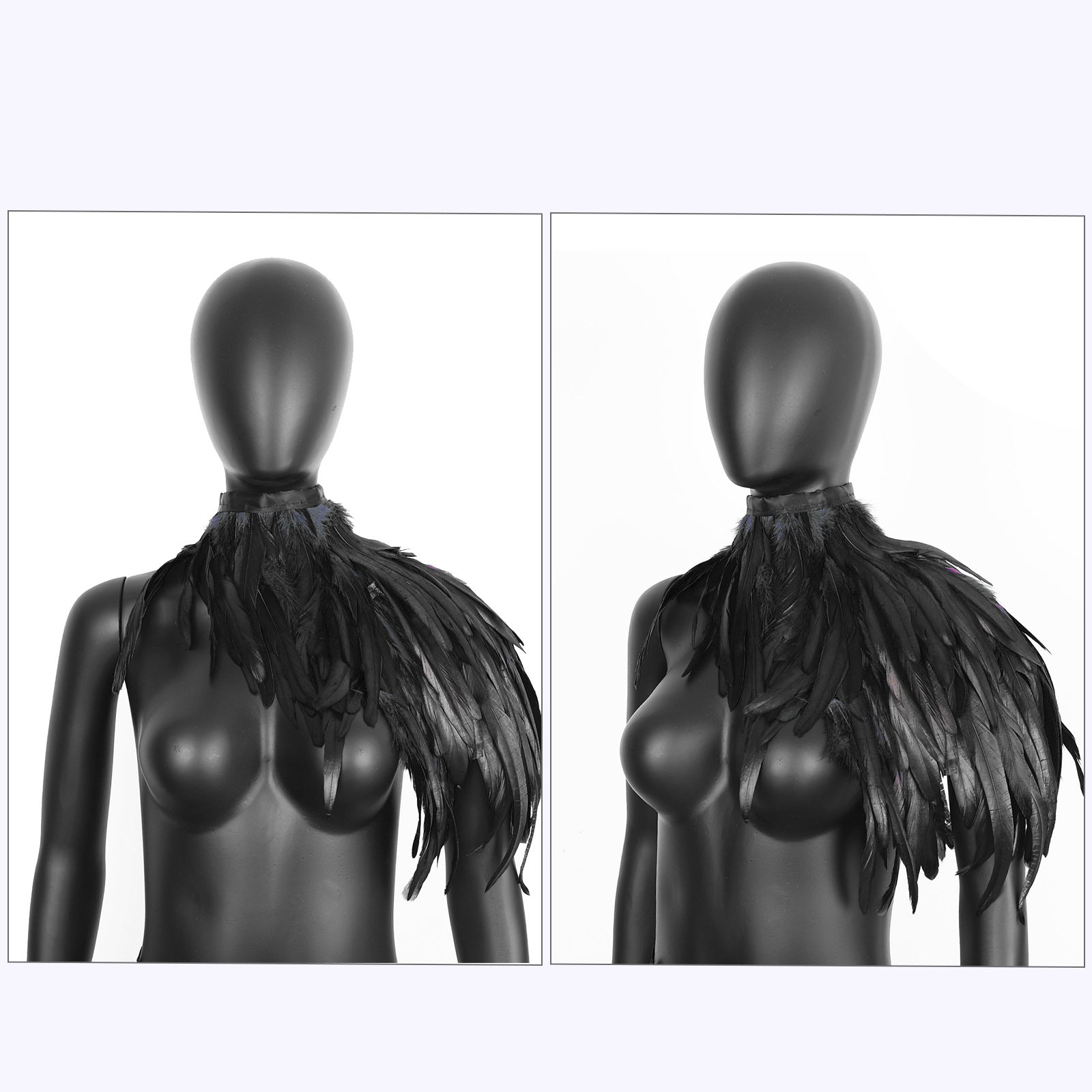 Halloween Feather Cape Cloak Costume Accessory for Cosplay and Parties - Coscosmos