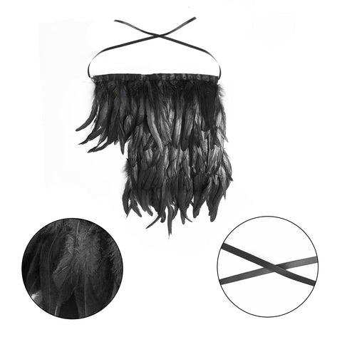 Halloween Feather Cape Cloak Costume Accessory for Cosplay and Parties - Coscosmos