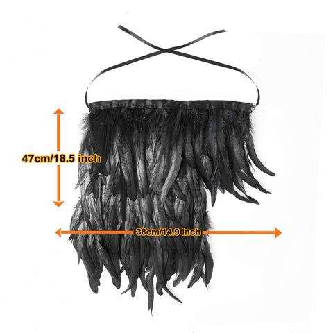 Halloween Feather Cape Cloak Costume Accessory for Cosplay and Parties - Coscosmos