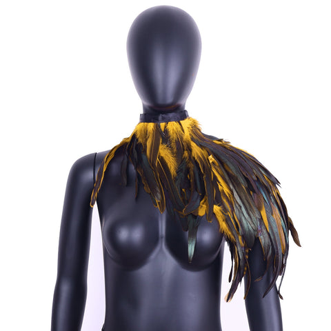 Halloween Feather Cape Cloak Costume Accessory for Cosplay and Parties - Coscosmos