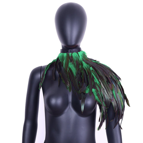 Halloween Feather Cape Cloak Costume Accessory for Cosplay and Parties - Coscosmos