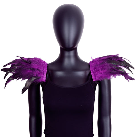 Halloween Feather Shoulder Cape Gothic Role - Play Accessory for Cosplay - Coscosmos