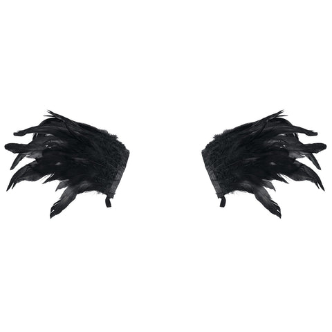 Halloween Feather Shoulder Cape Gothic Role - Play Accessory for Cosplay - Coscosmos