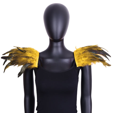 Halloween Feather Shoulder Cape Gothic Role - Play Accessory for Cosplay - Coscosmos