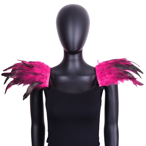 Halloween Feather Shoulder Cape Gothic Role - Play Accessory for Cosplay - Coscosmos