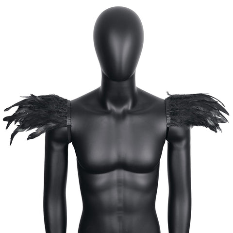 Halloween Feather Shoulder Cape Gothic Role - Play Accessory for Cosplay - Coscosmos