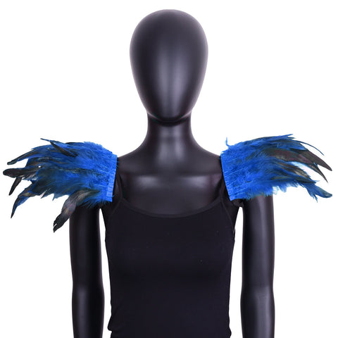 Halloween Feather Shoulder Cape Gothic Role - Play Accessory for Cosplay - Coscosmos