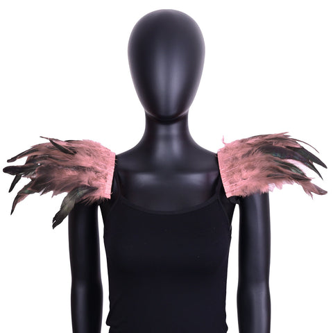 Halloween Feather Shoulder Cape Gothic Role - Play Accessory for Cosplay - Coscosmos