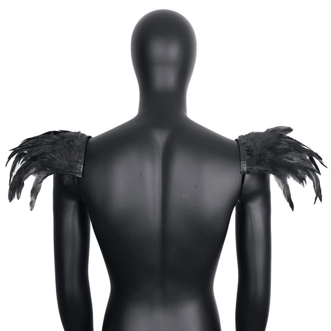 Halloween Feather Shoulder Cape Gothic Role - Play Accessory for Cosplay - Coscosmos