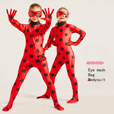 Halloween Ladybug & Cat Noir Costume for Kids - Adorable Ladybug Onesie - Coscosmos