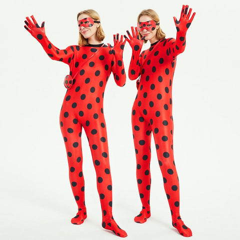 Halloween Ladybug & Cat Noir Costume for Kids - Adorable Ladybug Onesie - Coscosmos