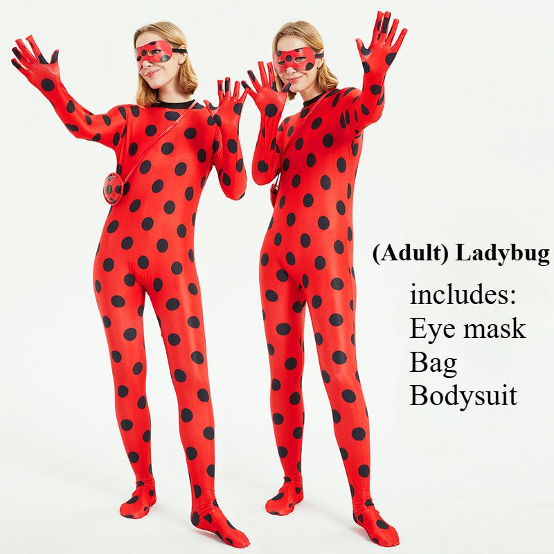 Halloween Ladybug & Cat Noir Costume for Kids - Adorable Ladybug Onesie - Coscosmos