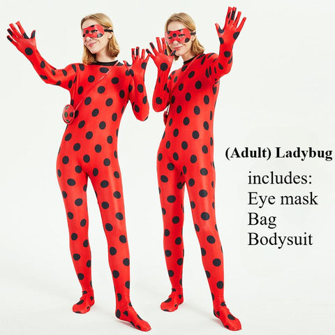 Halloween Ladybug & Cat Noir Costume for Kids - Adorable Ladybug Onesie - Coscosmos