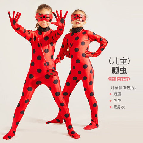 Halloween Ladybug & Cat Noir Costume for Kids - Adorable Ladybug Onesie - Coscosmos