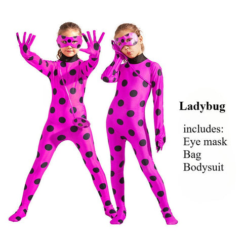 Halloween Ladybug & Cat Noir Costume for Kids - Adorable Ladybug Onesie - Coscosmos